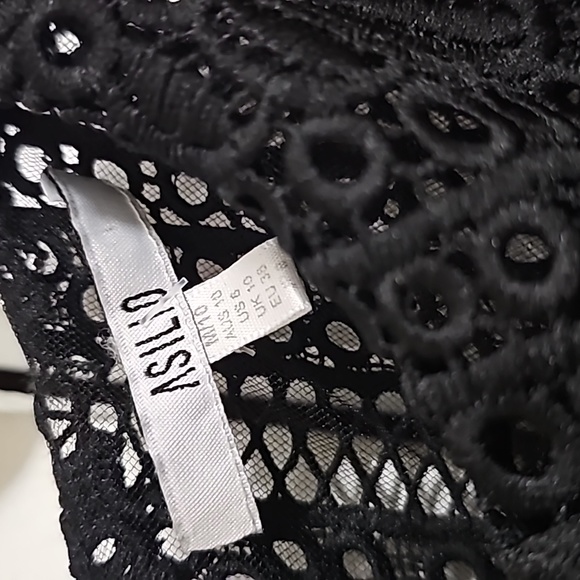 ASILIO, EXCELLENT black midi dress by SZ 6 - Picture 7 of 14